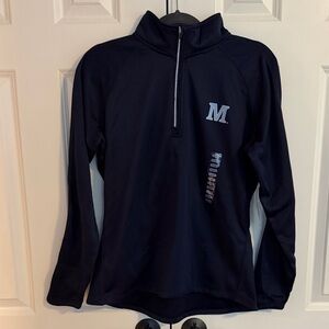 UMaine Navy Half-Zip Pullover with Light Blue 'M'